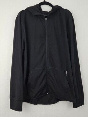 Black Fourlaps Full Zip Hooded Jacket